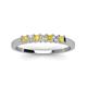 4 - Erica 2.50 mm Princess Cut Yellow Sapphire and Lab Grown Diamond 7 Stone Wedding Band 