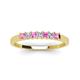 4 - Erica 2.50 mm Princess Cut Pink Sapphire and Lab Grown Diamond 7 Stone Wedding Band 