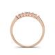 5 - Erica 2.50 mm Princess Cut Pink Sapphire and Lab Grown Diamond 7 Stone Wedding Band 