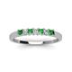 4 - Erica 2.50 mm Princess Cut Green Garnet and Lab Grown Diamond 7 Stone Wedding Band 