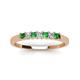 4 - Erica 2.50 mm Princess Cut Green Garnet and Lab Grown Diamond 7 Stone Wedding Band 
