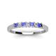 4 - Erica 2.50 mm Princess Cut Tanzanite and Lab Grown Diamond 7 Stone Wedding Band 