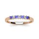 4 - Erica 2.50 mm Princess Cut Tanzanite and Lab Grown Diamond 7 Stone Wedding Band 
