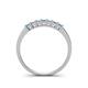 5 - Erica 2.50 mm Princess Cut Blue Topaz and Lab Grown Diamond 7 Stone Wedding Band 