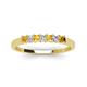 4 - Erica 2.50 mm Princess Cut Citrine and Lab Grown Diamond 7 Stone Wedding Band 