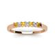 4 - Erica 2.50 mm Princess Cut Citrine and Lab Grown Diamond 7 Stone Wedding Band 