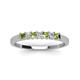 4 - Erica 2.50 mm Princess Cut Peridot and Lab Grown Diamond 7 Stone Wedding Band 
