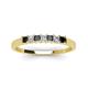 4 - Erica 2.50 mm Princess Cut Black and White Lab Grown Diamond 7 Stone Wedding Band 
