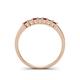 5 - Erica 2.50 mm Princess Cut Ruby and Lab Grown Diamond 7 Stone Wedding Band 