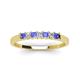 4 - Erica 2.50 mm Princess Cut Tanzanite and Lab Grown Diamond 7 Stone Wedding Band 