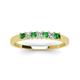 4 - Erica 2.50 mm Princess Cut Green Garnet and Lab Grown Diamond 7 Stone Wedding Band 