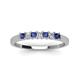 4 - Erica 2.50 mm Princess Cut Iolite and Lab Grown Diamond 7 Stone Wedding Band 