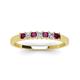 4 - Erica 2.50 mm Princess Cut Rhodolite Garnet and Lab Grown Diamond 7 Stone Wedding Band 