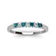 4 - Erica 2.50 mm Princess Cut Blue and White Lab Grown Diamond 7 Stone Wedding Band 