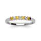 4 - Erica 2.50 mm Princess Cut Citrine and Lab Grown Diamond 7 Stone Wedding Band 