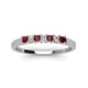 4 - Erica 2.50 mm Princess Cut Red Garnet and Lab Grown Diamond 7 Stone Wedding Band 