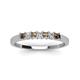 4 - Erica 2.50 mm Princess Cut Smoky Quartz and Lab Grown Diamond 7 Stone Wedding Band 