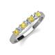 3 - Erica 3.00 mm Princess Cut Yellow Sapphire and Lab Grown Diamond 7 Stone Wedding Band 