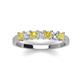 4 - Erica 3.00 mm Princess Cut Yellow Sapphire and Lab Grown Diamond 7 Stone Wedding Band 