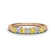 1 - Erica 3.00 mm Princess Cut Yellow Sapphire and Lab Grown Diamond 7 Stone Wedding Band 
