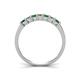 5 - Erica 3.00 mm Princess Cut Green Garnet and Lab Grown Diamond 7 Stone Wedding Band 