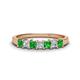 1 - Erica 3.00 mm Princess Cut Green Garnet and Lab Grown Diamond 7 Stone Wedding Band 