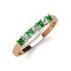 3 - Erica 3.00 mm Princess Cut Green Garnet and Lab Grown Diamond 7 Stone Wedding Band 
