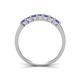 5 - Erica 3.00 mm Princess Cut Tanzanite and Lab Grown Diamond 7 Stone Wedding Band 