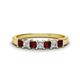 1 - Erica 3.00 mm Princess Cut Red Garnet and Lab Grown Diamond 7 Stone Wedding Band 