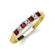 3 - Erica 3.00 mm Princess Cut Red Garnet and Lab Grown Diamond 7 Stone Wedding Band 