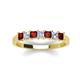 4 - Erica 3.00 mm Princess Cut Red Garnet and Lab Grown Diamond 7 Stone Wedding Band 