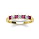 4 - Erica 3.00 mm Princess Cut Rhodolite Garnet and Lab Grown Diamond 7 Stone Wedding Band 