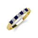 3 - Erica 3.00 mm Princess Cut Blue Sapphire and Lab Grown Diamond 7 Stone Wedding Band 