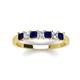 4 - Erica 3.00 mm Princess Cut Blue Sapphire and Lab Grown Diamond 7 Stone Wedding Band 
