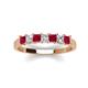 4 - Erica 3.00 mm Princess Cut Ruby and Lab Grown Diamond 7 Stone Wedding Band 
