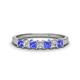 1 - Erica 3.00 mm Princess Cut Tanzanite and Lab Grown Diamond 7 Stone Wedding Band 