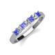 3 - Erica 3.00 mm Princess Cut Tanzanite and Lab Grown Diamond 7 Stone Wedding Band 