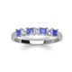 4 - Erica 3.00 mm Princess Cut Tanzanite and Lab Grown Diamond 7 Stone Wedding Band 