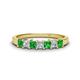 1 - Erica 3.00 mm Princess Cut Green Garnet and Lab Grown Diamond 7 Stone Wedding Band 