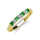 3 - Erica 3.00 mm Princess Cut Green Garnet and Lab Grown Diamond 7 Stone Wedding Band 