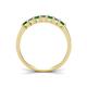 5 - Erica 3.00 mm Princess Cut Green Garnet and Lab Grown Diamond 7 Stone Wedding Band 