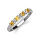 3 - Erica 3.00 mm Princess Cut Citrine and Lab Grown Diamond 7 Stone Wedding Band 
