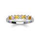 4 - Erica 3.00 mm Princess Cut Citrine and Lab Grown Diamond 7 Stone Wedding Band 