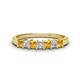 1 - Erica 3.00 mm Princess Cut Citrine and Lab Grown Diamond 7 Stone Wedding Band 