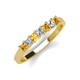 3 - Erica 3.00 mm Princess Cut Citrine and Lab Grown Diamond 7 Stone Wedding Band 