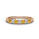 1 - Erica 3.00 mm Princess Cut Citrine and Lab Grown Diamond 7 Stone Wedding Band 