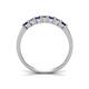 5 - Erica 3.00 mm Princess Cut Iolite and Lab Grown Diamond 7 Stone Wedding Band 