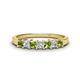 1 - Erica 3.00 mm Princess Cut Peridot and Lab Grown Diamond 7 Stone Wedding Band 