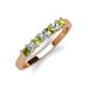 3 - Erica 3.00 mm Princess Cut Peridot and Lab Grown Diamond 7 Stone Wedding Band 