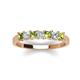 4 - Erica 3.00 mm Princess Cut Peridot and Lab Grown Diamond 7 Stone Wedding Band 